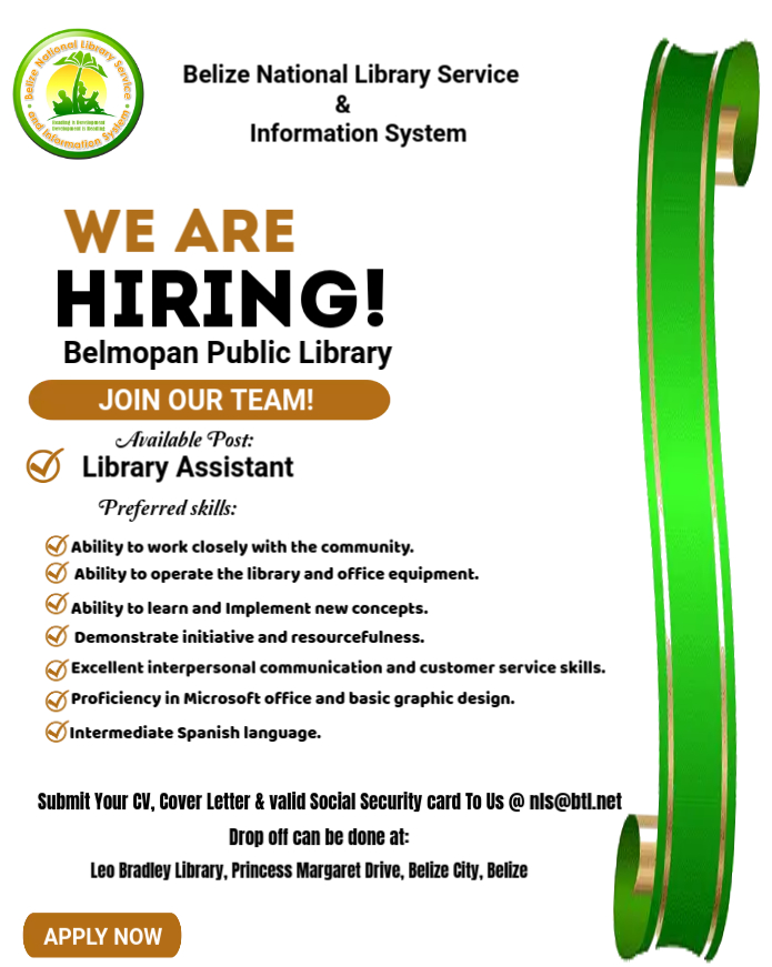 Library Assistant needed