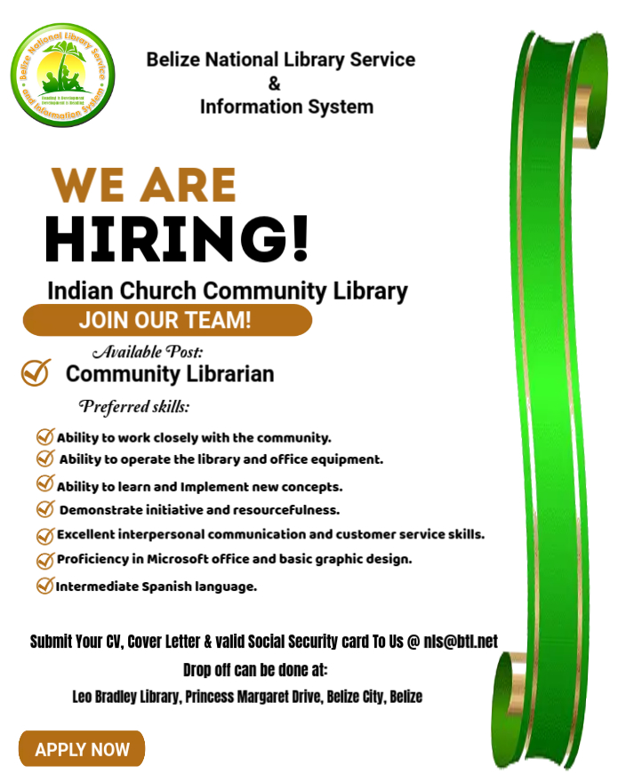 Job opening at the library